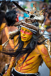 Indigenous male, tribal dancer wearing coyote headdress at a St Michael Archangel Festival parade in San Miguel de Allende, Mexico