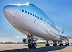 modern airliner on an airfield ready for take off