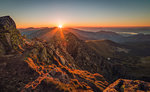 Mountain Landscape at Sunset. View from Mount Dumbier in Low Tatras, Slovakia.
