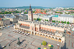 The historical center of Krakow in Poland, in a shot view from the top view of the shopping arcade, Tower Hall