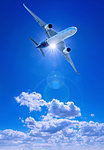 airliner against a clear blue sky