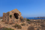The ruins of ancient Venetian fortress on the island Imeri Gramvousa. Mediterranean Sea. Crete, Greece