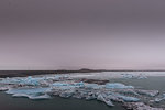 Coastal seascape with icebergs, Jokulsarlon, Iceland