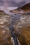 Steam rising from geothermal landscape, Namaskard hverir, Myvatn, Iceland