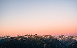 Sunset over mountainscape, Bludenz, Vorarlberg, Austria