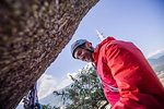 Rock climber resting, Squamish, Canada