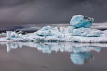 Icebergs floating in glacier lagoon, Jokulsarlon Lagoon, Iceland