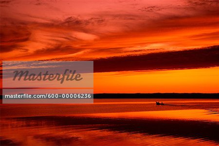 Sonnenuntergang, dunkle Harbour Grand Manan Island, New Brunswick, Kanada
