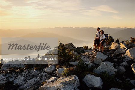 Couple Hiking Outdoors Howe Sound, Vancouver, BC, Canada