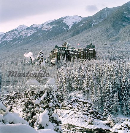 Winter Banff entspringt Hotel Banff, Alberta, Kanada