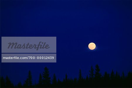 Full Moon over Stoney Indian Reserve Alberta, Canada