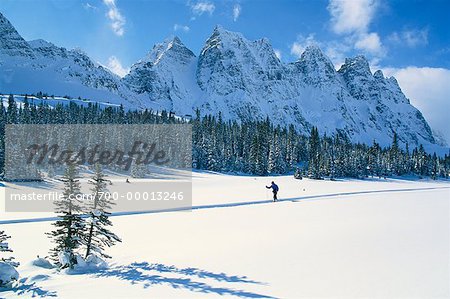 Cross-Country Skier in Tonquin Valley, Jasper National Park Alberta, Canada
