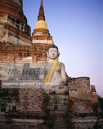 Bouddha en ruines d'Ayuthaya Mat Yai Chai Monkoi, Thaïlande