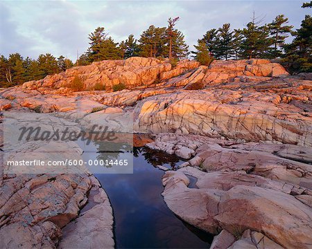 Georgian Bay Coastline at Sunset Killarney Provincial Park Ontario, Canada