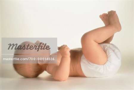 Voir Le Profil Bebe Couche Sur Le Dos Photographie De Stock Masterfile Rights Managed Artiste Jim Craigmyle Code 700