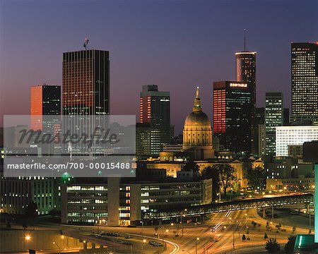 Paysage au crépuscule Atlanta, Georgia, Etats-Unis