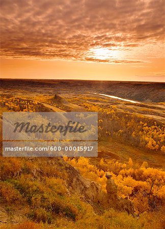 Dry Island Buffalo Jump Provincial Park in Autumn Alberta, Canada