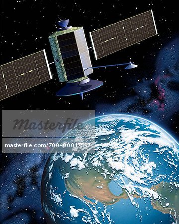 Satellite sur terre en Amérique du Nord
