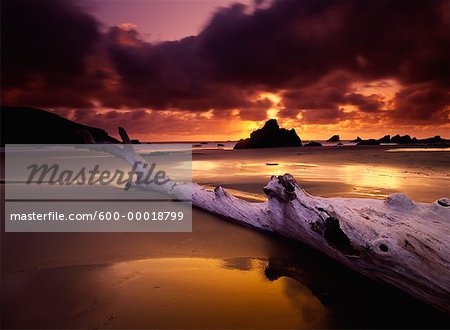 Bandon Beach at Sunset Oregon, USA