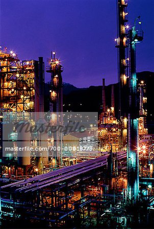 Chevron Oil raffinerie Burnaby, Colombie-Britannique, Canada