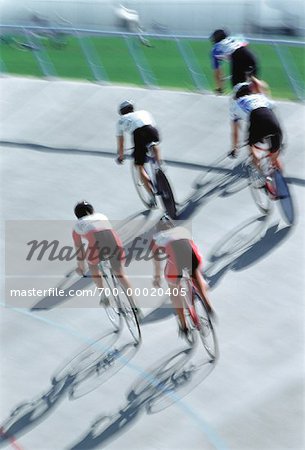 Back View of Bicycle Race