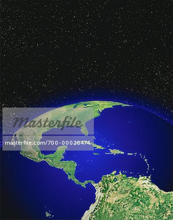 Globe et Starry Sky Nord et Amérique du Sud