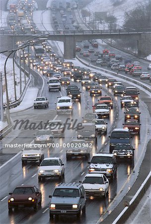 Traffic on Highway in Winter