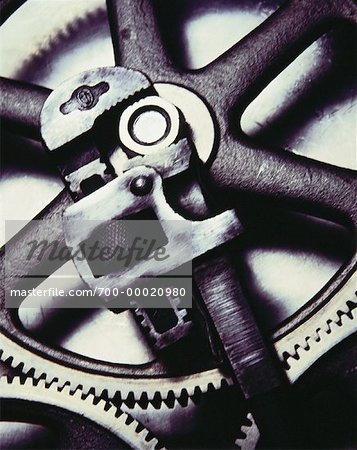 Close-Up of Wrench on Gears