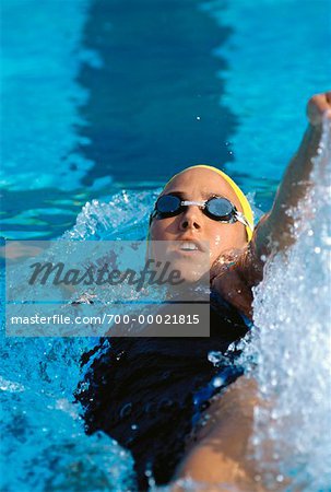 Woman Swimming Back Stroke