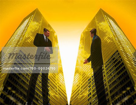 Images of Businessmen on Office Towers