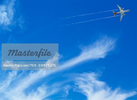 Airplane with Contrails
