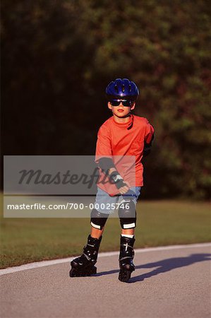 Boy In-Line Skating Near Miami, Florida, USA