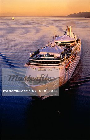 Cruise Ship at Sunset Vancouver, British Columbia Canada