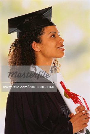 Female Graduate Holding Diploma