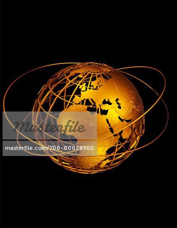 Draht Globe mit Ringen Europa und Afrika