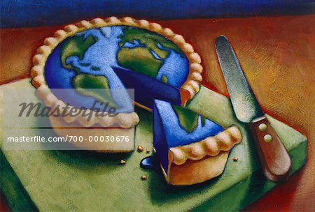 Illustration des tranches découpées dans du Globe Pie