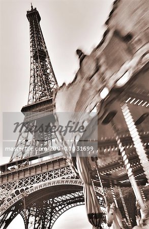 Eiffel Tower and Merry-Go-Round Paris, France