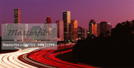 City Skyline at Night Houston, Texas, USA