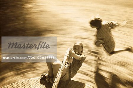 Blurred View of Children at Play