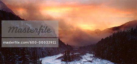 Mont Rundel au coucher du soleil, Washington, USA