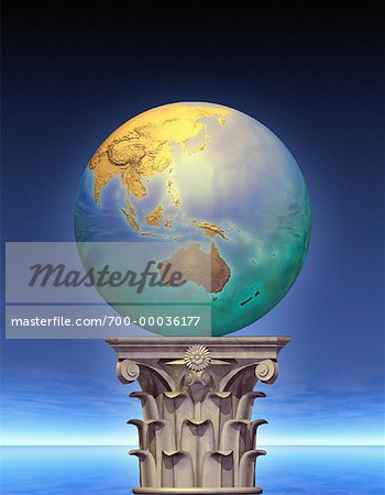 Globe on Pedestal Pacific Rim