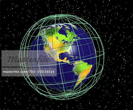 Globe and Grid North and South America