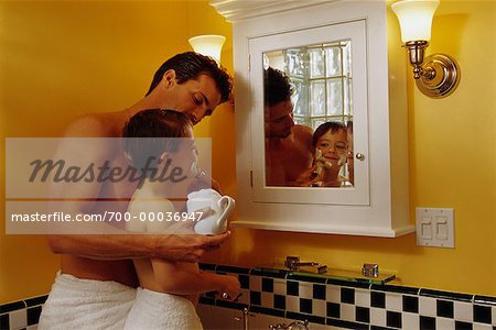 Father and Son Shaving