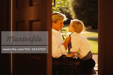 Father and Son at Doorway