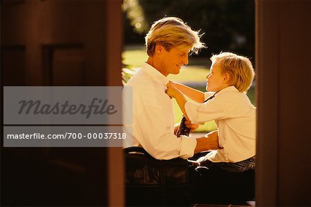 Father and Son at Doorway