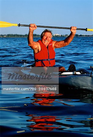 Portrait of Mature Man Kayaking