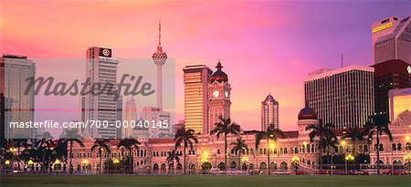 Sultan Abdul Samad Building at Dataran Merdeka, Kl Tower and Twin Towers Kuala Lumpur, Malaysia