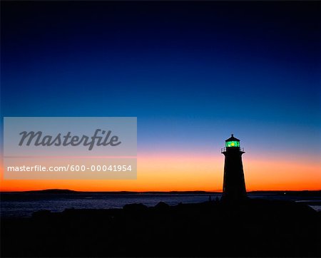 Peggys Cove bei Dämmerung, Nova Scotia, Kanada