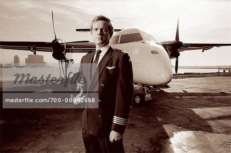 Portrait of Pilot near Plane