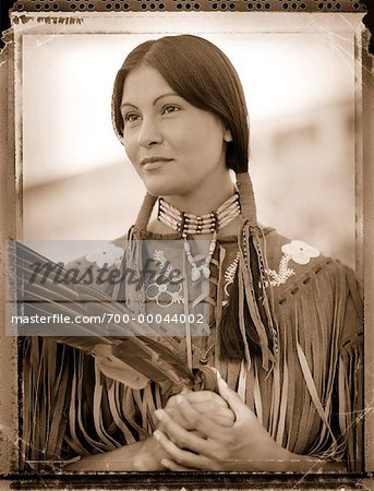 Portrait de femme crie amérindienne